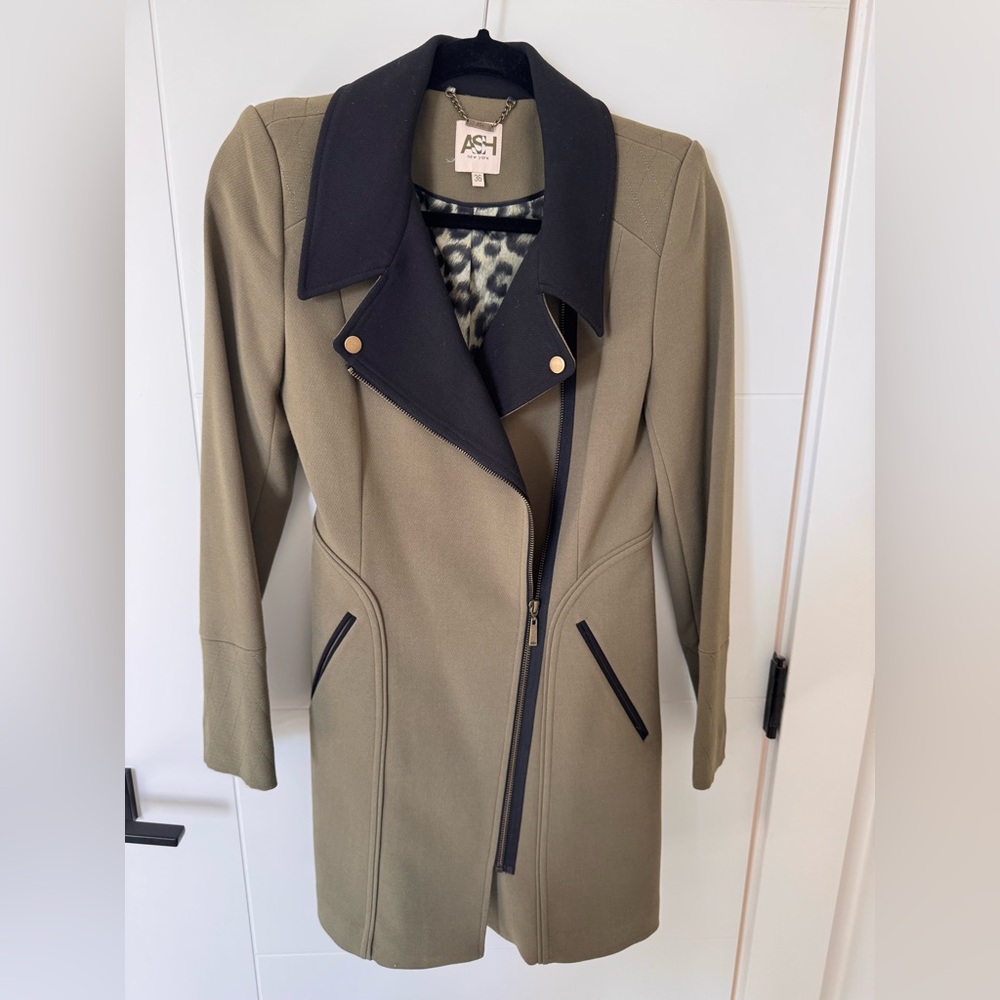 Ash New York moto asymmetrical pea coat size Small